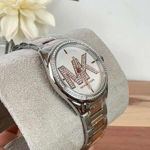 NWT Michael Kors Janelle Silver Dial Two‎ Tone Watch MK7383 - Picture 3 of 7